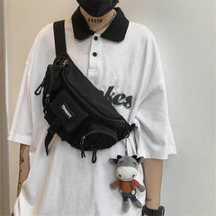 Women Functional Techwear Crossbody Bags Men Street Casual Sport Waist Bag