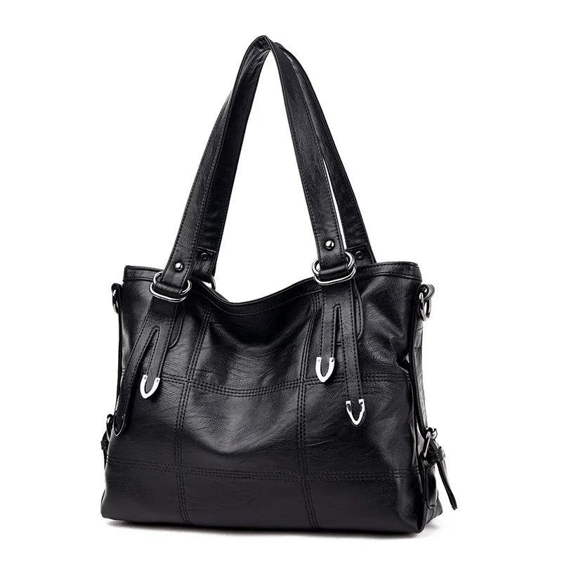 Winter Pu Leather Shoulder Bag Zipper Handbags Purse