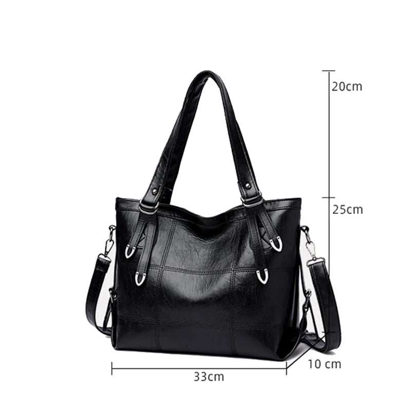 Winter Pu Leather Shoulder Bag Zipper Handbags Purse