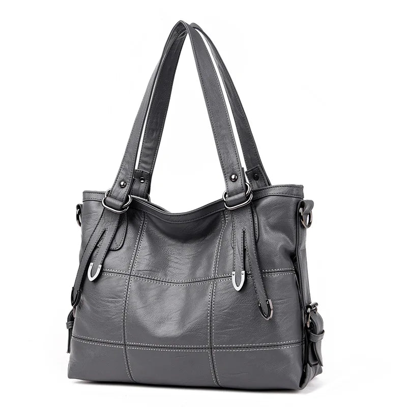 Winter Pu Leather Shoulder Bag Zipper Handbags Purse