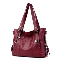 Winter Pu Leather Shoulder Bag Zipper Handbags Purse