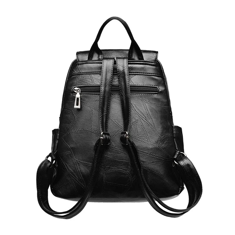 Vintage Leather Backpack for Women Girls Travel Bagpack