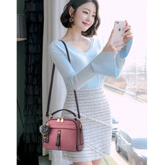 Small Women Leather Handbag Flap Crossbody Messenger Bag