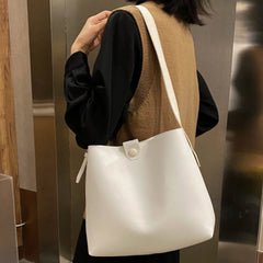Women PU Shoulder Bag Retro Bucket Bag Crossbody Totes Bag