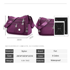 Waterproof Nylon Oxford Crossbody Bag Large Capacity Travel Bags