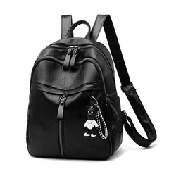 Women's PU Leather School Backpack Multifunctional Small Bag