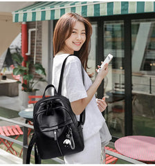 Women's PU Leather School Backpack Multifunctional Small Bag
