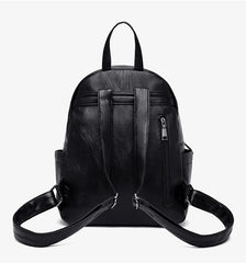 Women's PU Leather School Backpack Multifunctional Small Bag