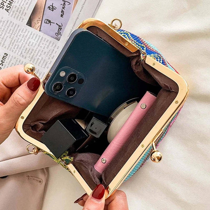 Straw Weave Clutch Bag Small Shoulder Handbag