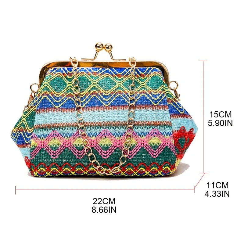 Straw Weave Clutch Bag Small Shoulder Handbag