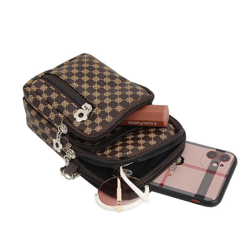 Women's Crossbody Bag Oblique Cross Mobile Phone Bag PU Leather Shoulder Bag