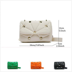 Rivet Quilted Crossbody Bag Small Flap Shoulder Bag