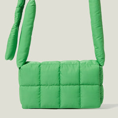 Women's Quilted Shoulder Bag Canvas Padded Crossbody Bag