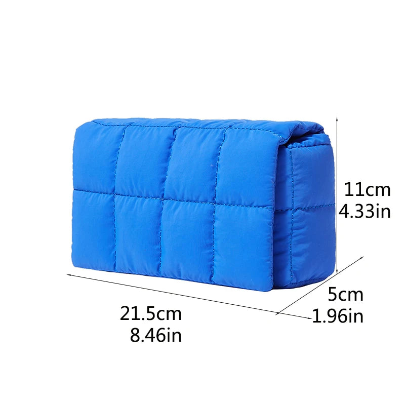 Women's Quilted Shoulder Bag Canvas Padded Crossbody Bag