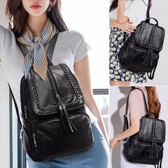 Women's PU Leather Backpack Classic Waterproof School Bag