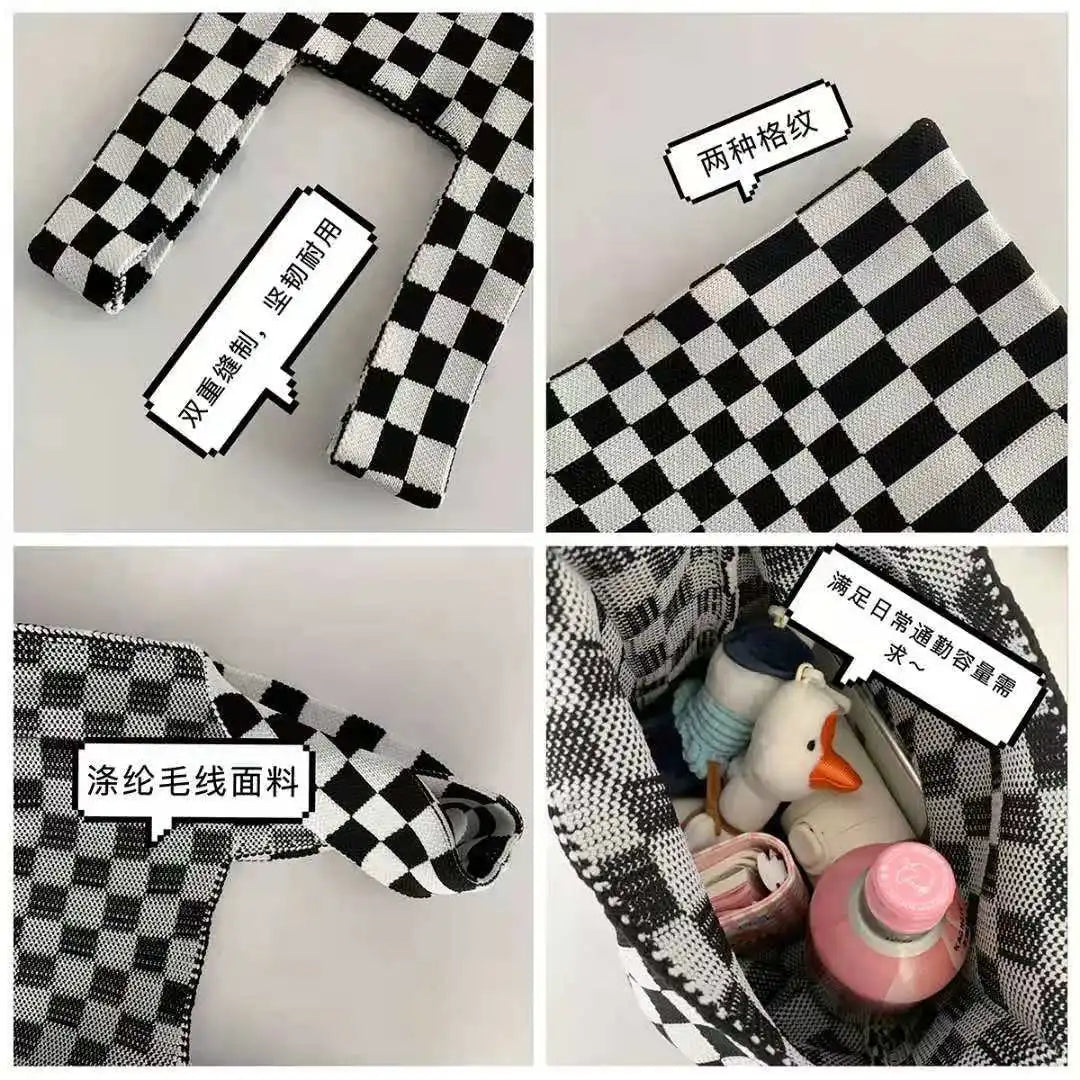 Women's Knitted Shoulder Bag Japan Style Winter Handbag