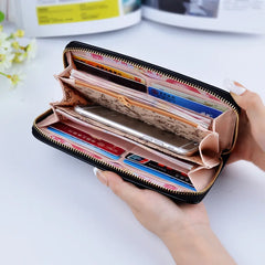 Leaf Print Long Women Purse Large Capacity Bag Women Wallet