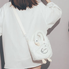 Autumn Winter Lamb Plush Shoulder Bag Student Messenger Bag