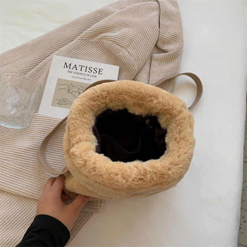 Faux Fur Women's Shoulder Bag Crossbody Handbag