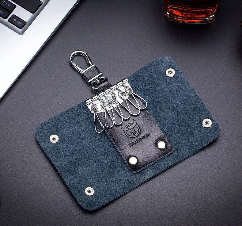 Men's Leather Key Pouch Multi-Hook Waist Keychain