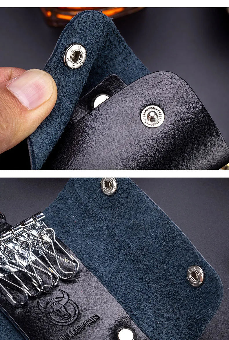 Men's Leather Key Pouch Multi-Hook Waist Keychain
