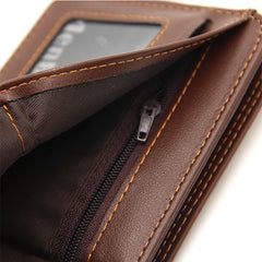 Vintage Leather Short Wallet for Men