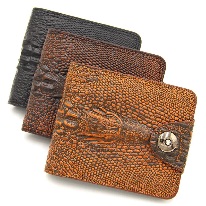 Vintage Leather Short Wallet for Men