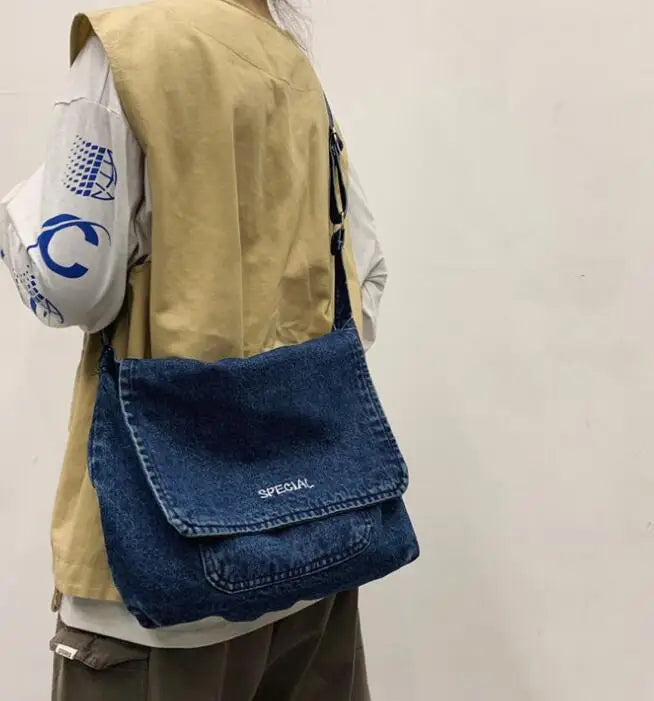 Denim Shoulder Bag Canvas Crossbody Satchel