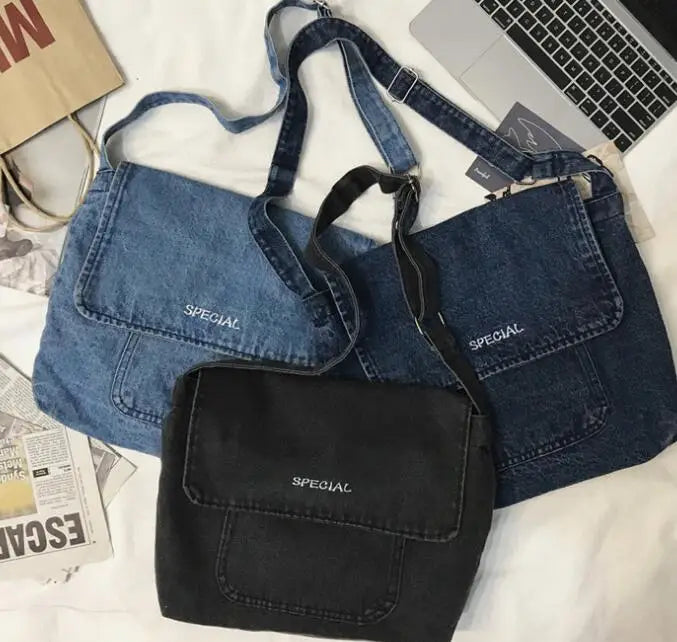 Denim Shoulder Bag Canvas Crossbody Satchel