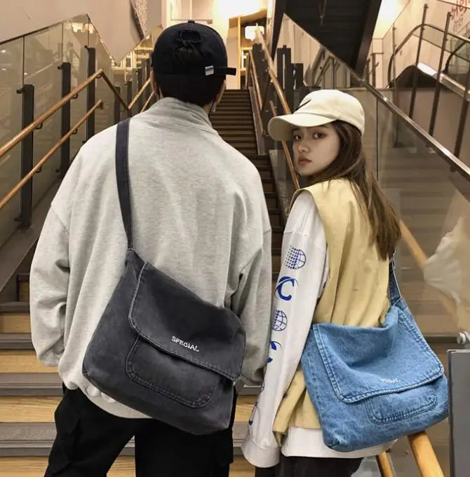 Denim Shoulder Bag Canvas Crossbody Satchel