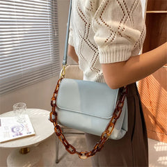 Retro Hand Chain Small Square Bag Soft Leather Shoulder Bag