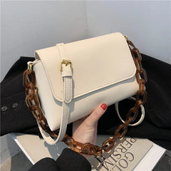 Retro Hand Chain Small Square Bag Soft Leather Shoulder Bag