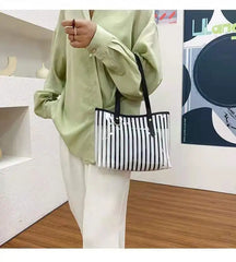 Transparent Striped Shoulder Bag for Women