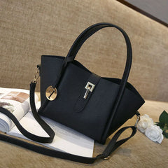 Women's Shoulder Bag PU Leather Lock Bag Cross-body Bag