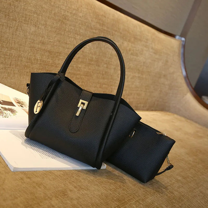 Women's Shoulder Bag PU Leather Lock Bag Cross-body Bag