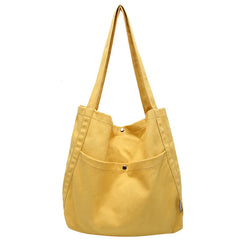 Large Capacity Canvas Bucket Bag Female Japanese Versatile Shoulder Bag