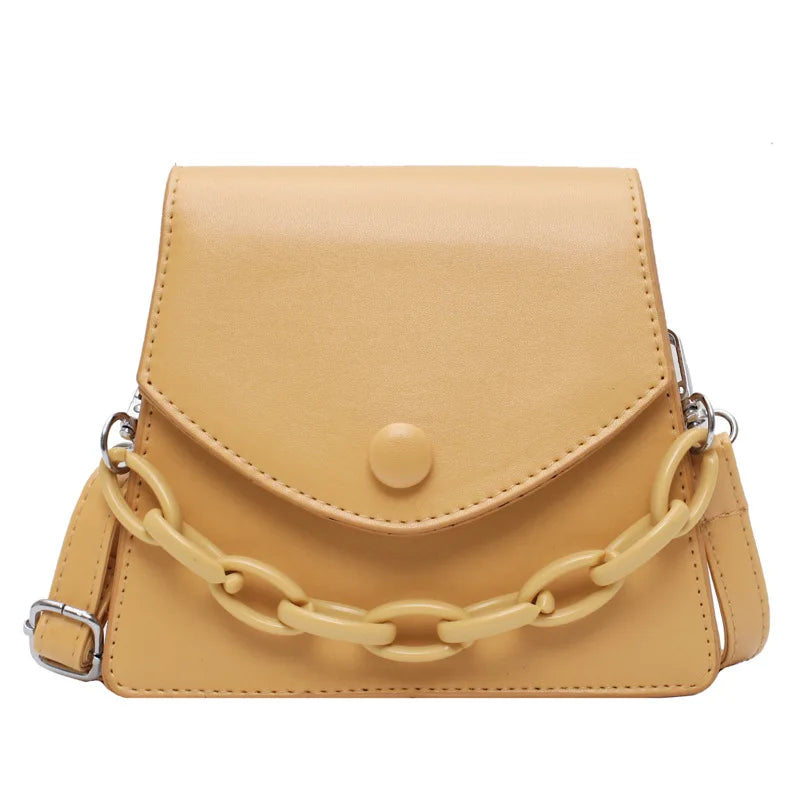 Chain Handbag Women's Messenger Bag Small PU Leather Shoulder Bag