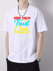 Men's Cotton Graphic Crew Neck Active T shirt for Summer