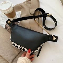 2021 Houndstooth Small Waist Pack Women Chest Bag Phone Purse