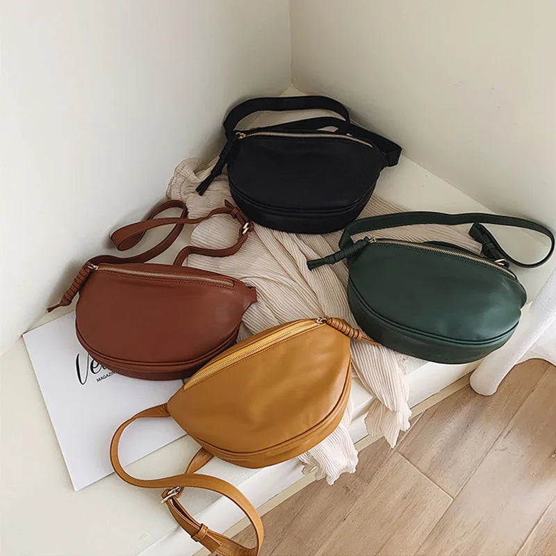 Women Waist Bag Fanny Pack Large Capacity Crossbody Chest Bags PU Leather B