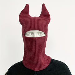 Balaclava Horn Ski Mask Unisex Hip Hop Beanie Knitted Elastic Headgear