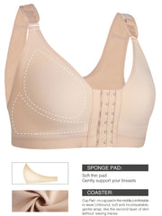 Front Closure Wireless Bra with Wide Straps - Women's Lingerie