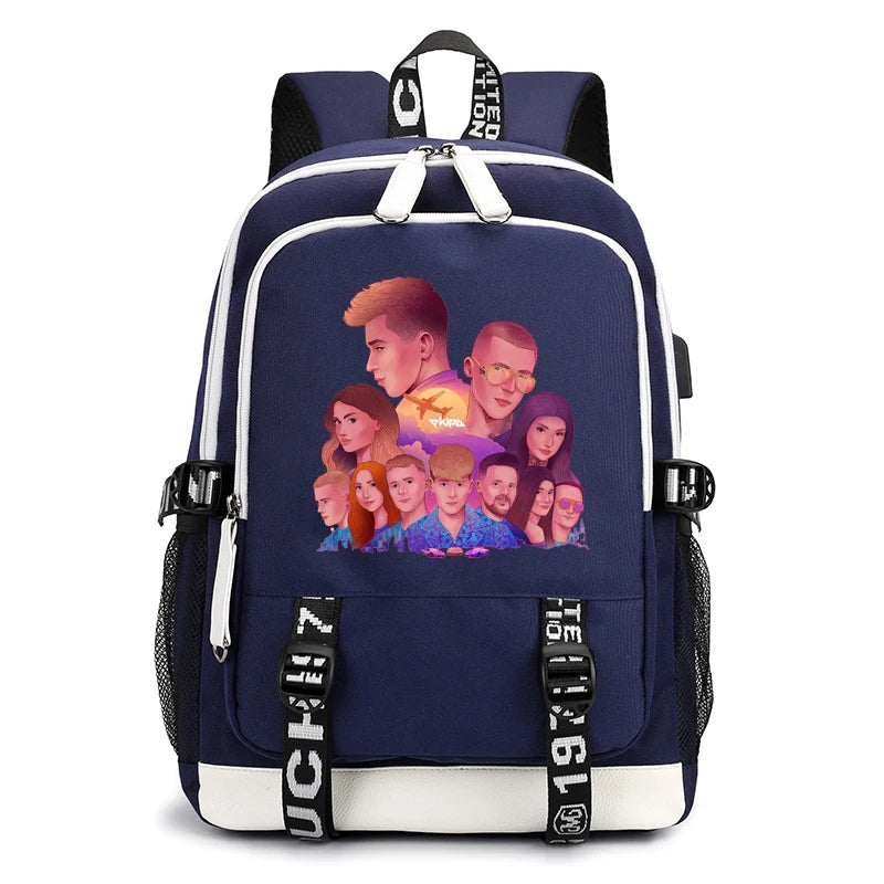 2021ekipa printedUSB backpack men and women travel youth school bag student bag