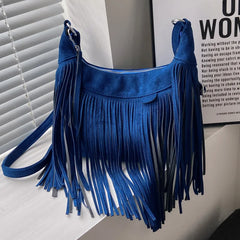 Tassel Crossbody Bag National Style Shoulder Bag Pu Leather Messenger Bag