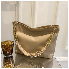 Autumn Lady Shoulder Bag Large Capacity Bucket Bag Casual Solid Handbag Crossbod