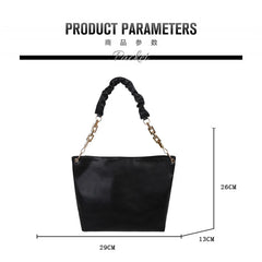 Autumn Lady Shoulder Bag Large Capacity Bucket Bag Casual Solid Handbag Crossbod