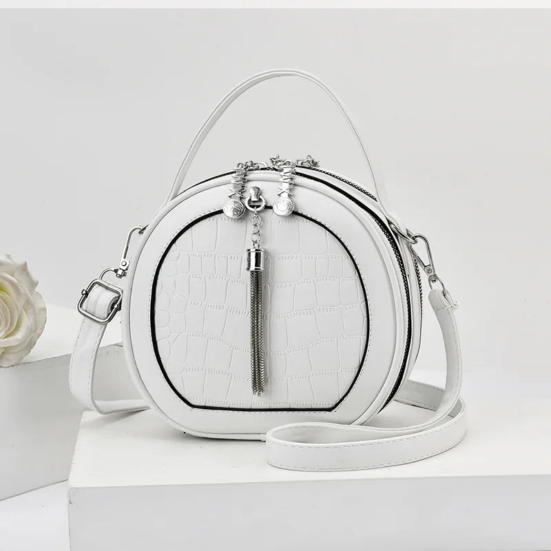 Autumn Handbag Women's Shoulder PU Small Round Bag