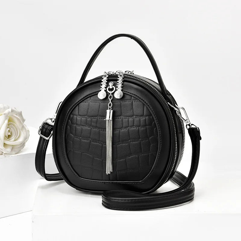 Autumn Handbag Women's Shoulder PU Small Round Bag