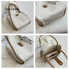 Autumn PU Leather Shoulder Bag for Women Large Capacity Tote Bags