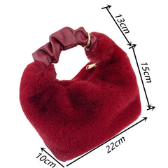 Autumn Winter Mink Fur Handle Bags Phone Cosmetics Single Shoulder Messenger Bag